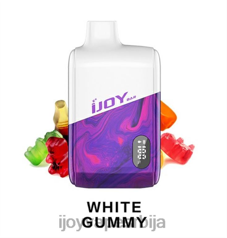 iJOY Bar IC8000 за једнократну употребу PTJN4199 бела гумена | iJOY Vapes For Sale