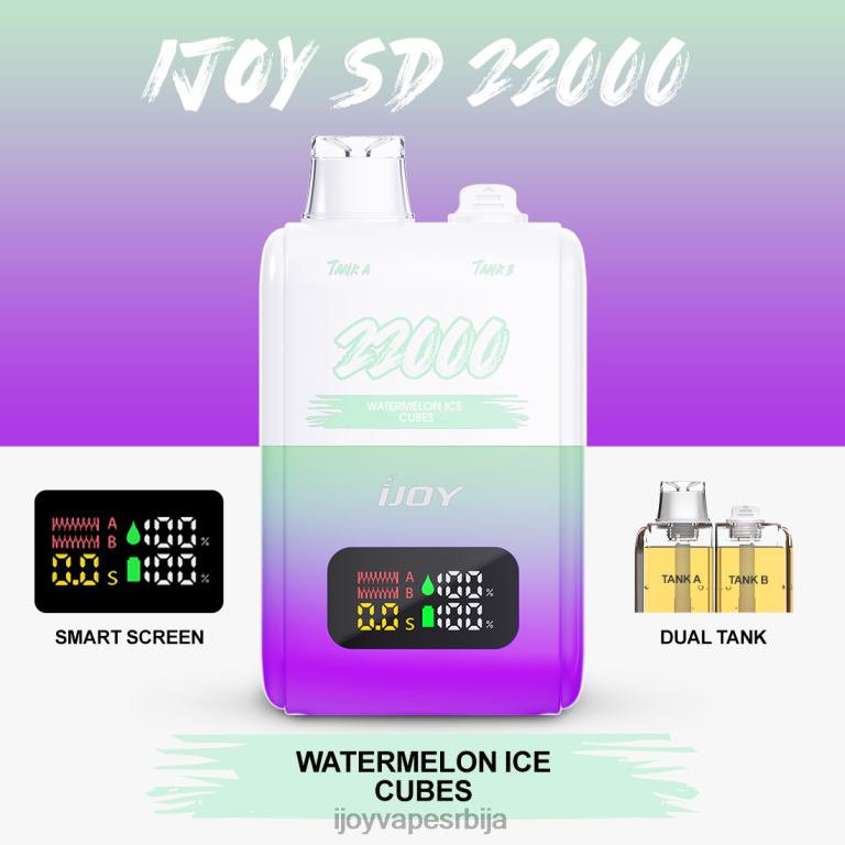 iJOY SD 22000 за једнократну употребу PTJN4159 коцке леда од лубенице | iJOY Vapes For Sale
